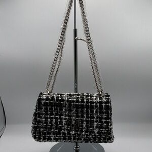 Badgley Mischka Monochrome Tweed Shoulder Bag